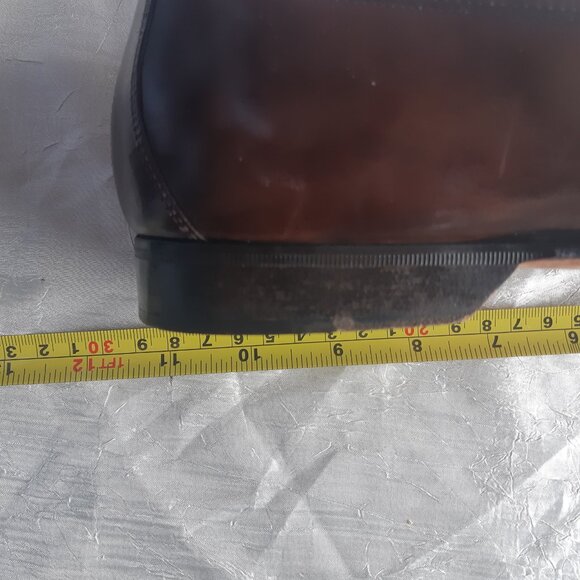 Johnston & Murphy SZ 9.5 Alligator Imprinted Men's Brown Leather Tassel Loafers - Picture 7 of 16